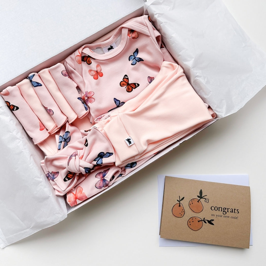 Bamboo Baby Capsule Gift Box - Butterflies & Blush