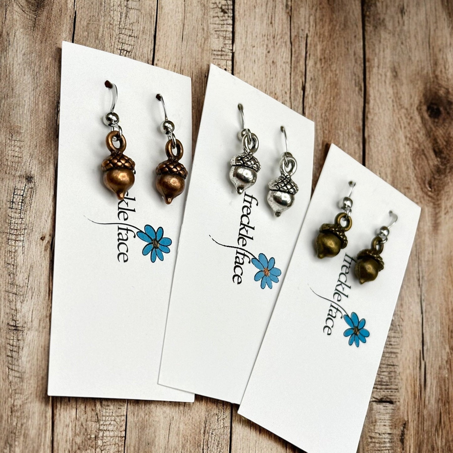 Simple Acorn Earrings β Minimalist Autumn-Inspired Earrings in Mixed Metals