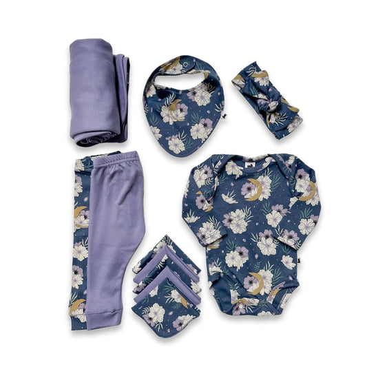 Bamboo Baby Capsule Gift Box - Celestial Floral & Dusty Lilac