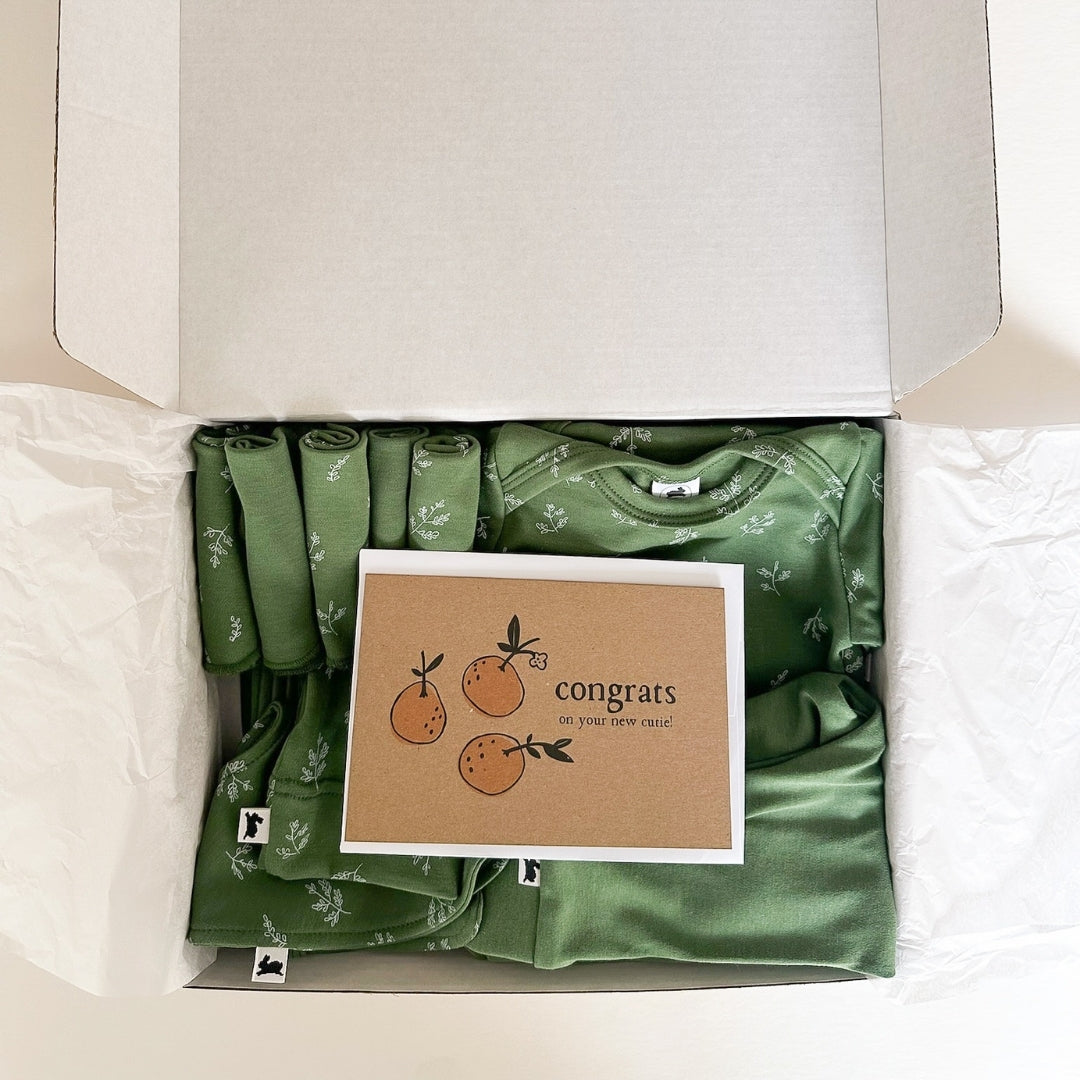 Bamboo Baby Capsule Gift Box - Sprig & Leaf Green