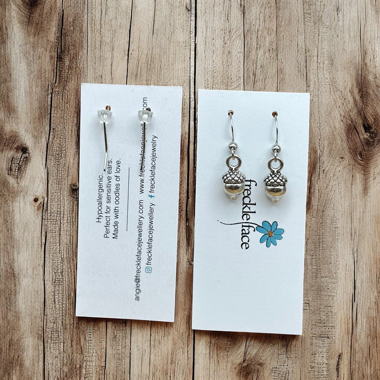 Simple Acorn Earrings β Minimalist Autumn-Inspired Earrings in Mixed Metals