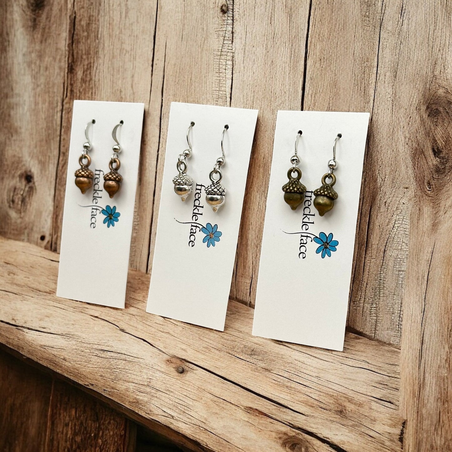 Simple Acorn Earrings β Minimalist Autumn-Inspired Earrings in Mixed Metals