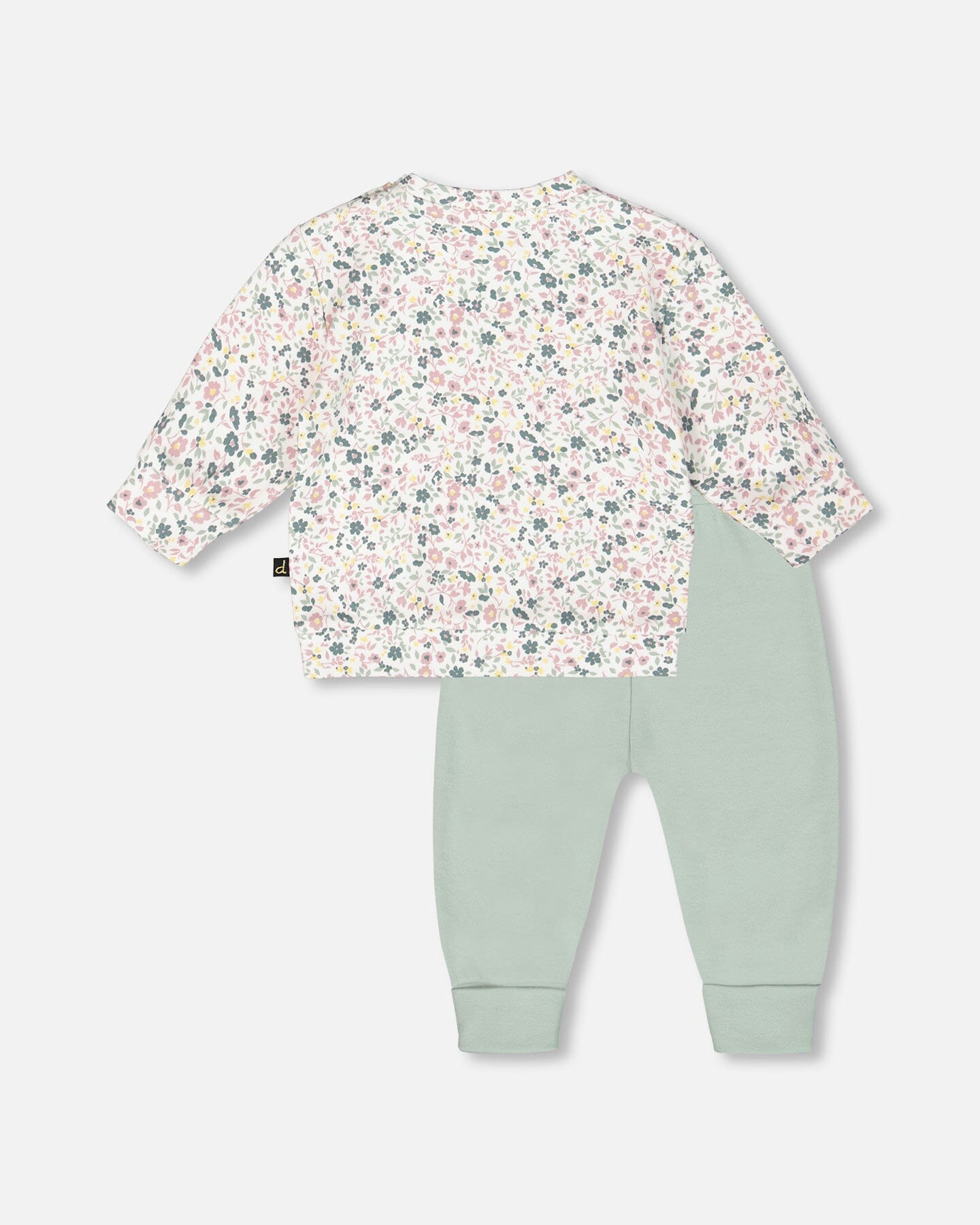Organic Cotton Evolutive Pant And Long Sleeve Top Set Jade Green