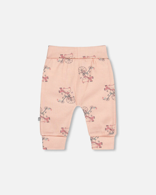 Organic Cotton Evolutive Pant Pink Cat Print