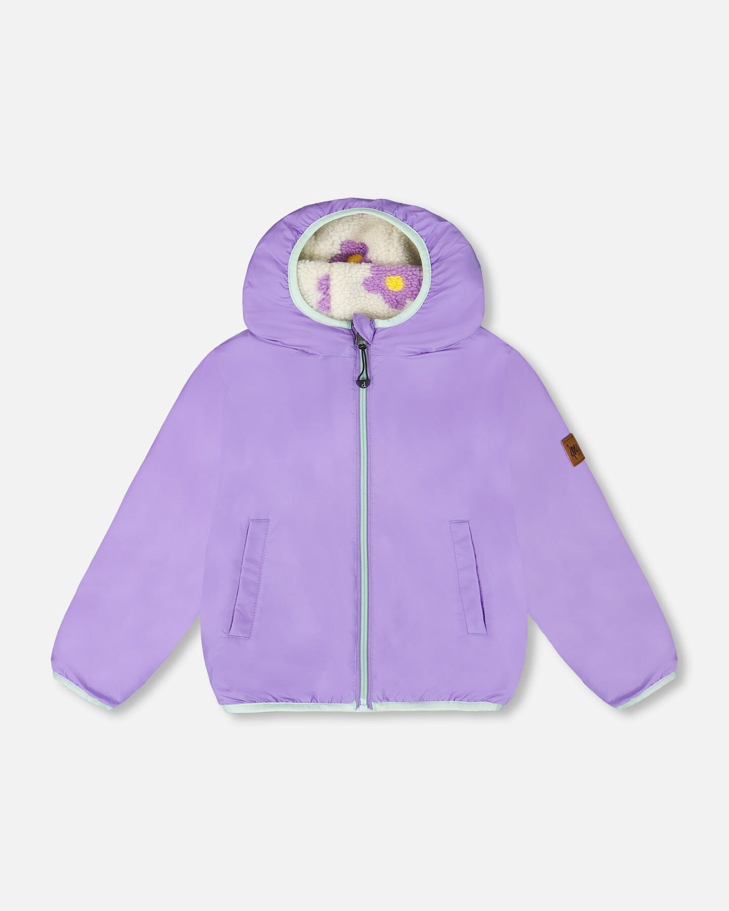 Reversible Mid-Season Sherpa Jacket Lavender Flower