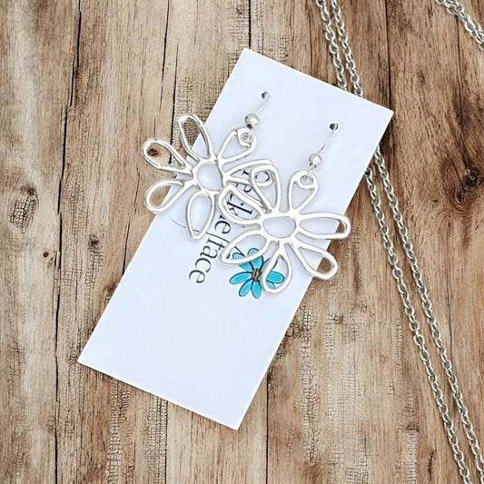 Abstract Flower Earrings – Lightweight Statement Hook Earrings