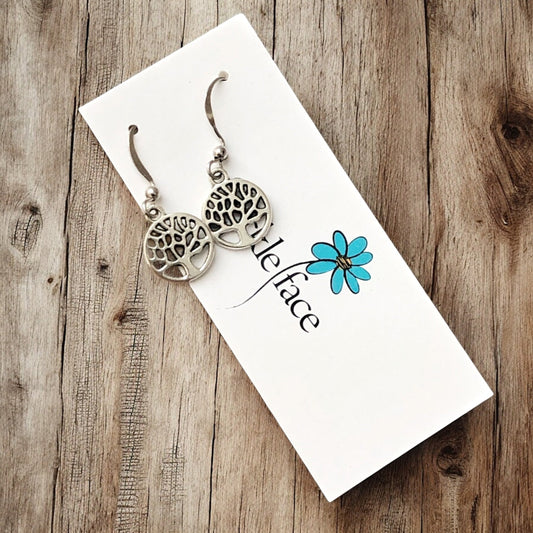 Tiny Tree Earrings – Nature-Inspired Dangle, Hypoallergenic