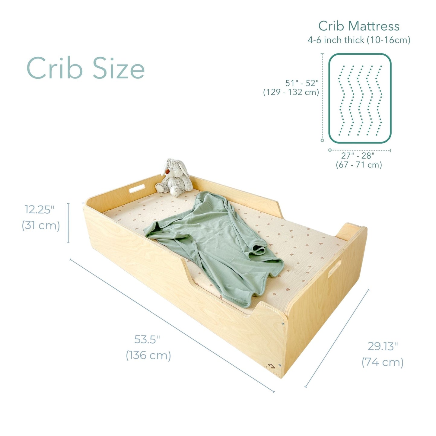 APPLE CRIB - Montessori Floor Bed with Rails