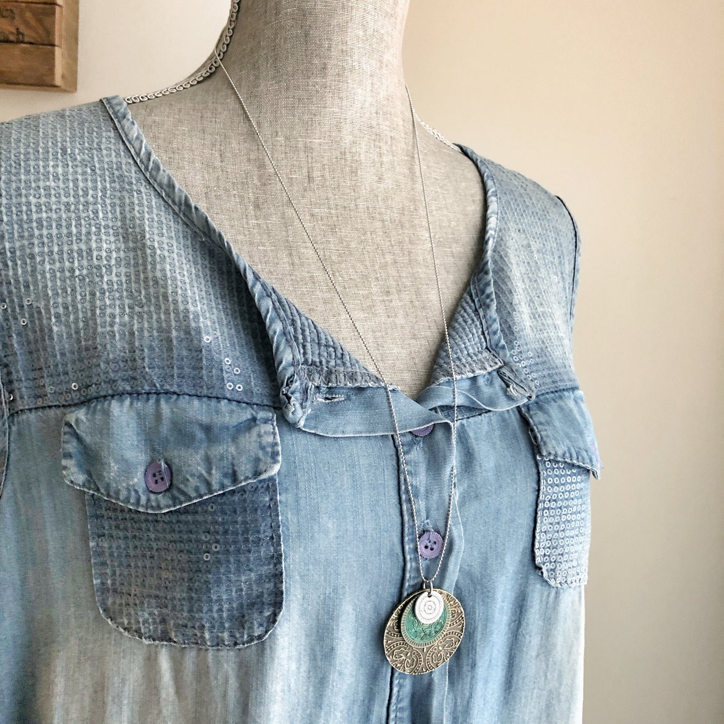 Triple Medallion Pendant Necklace