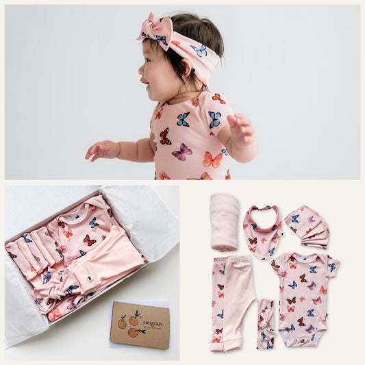 Bamboo Baby Capsule Gift Box - Butterflies & Blush