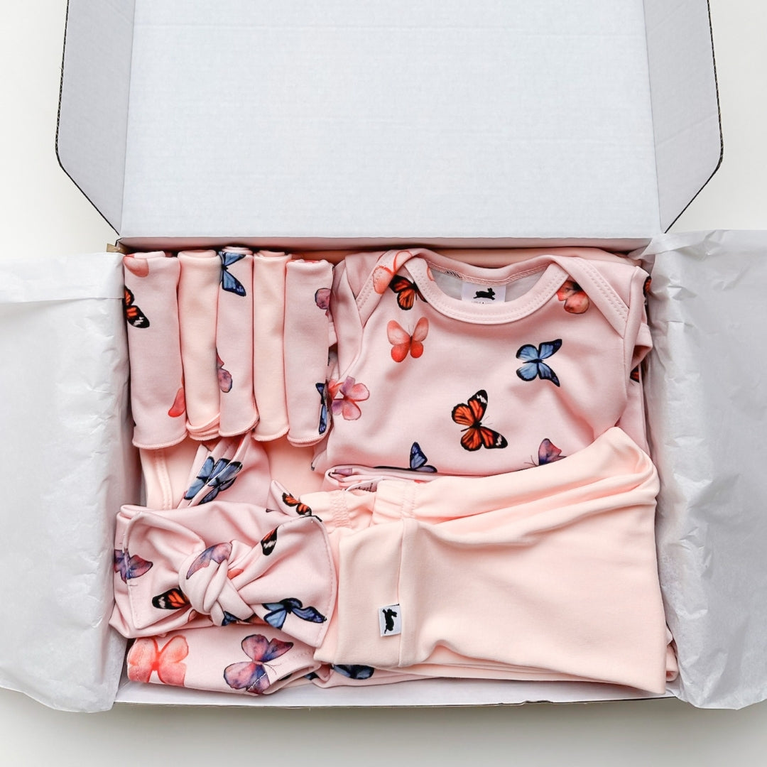 Bamboo Baby Capsule Gift Box - Butterflies & Blush