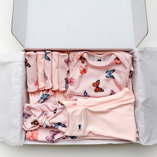 Bamboo Baby Capsule Gift Box - Butterflies & Blush
