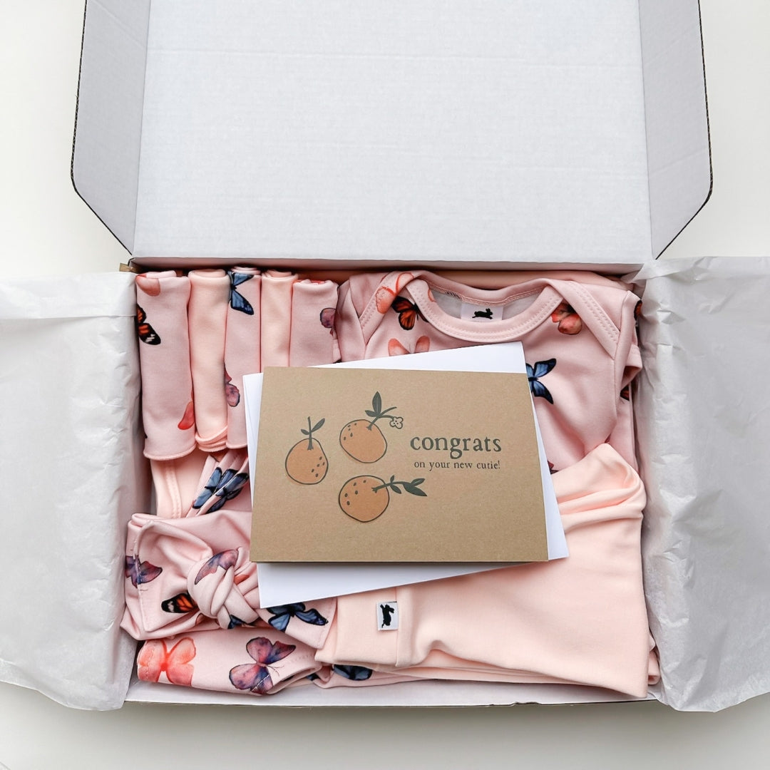 Bamboo Baby Capsule Gift Box - Butterflies & Blush