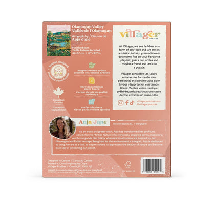 Okanagan Valley | Eco-Friendly 500-Piece Puzzle for Adults | Designed in Canada by Anja Jane | Best Rated Finds