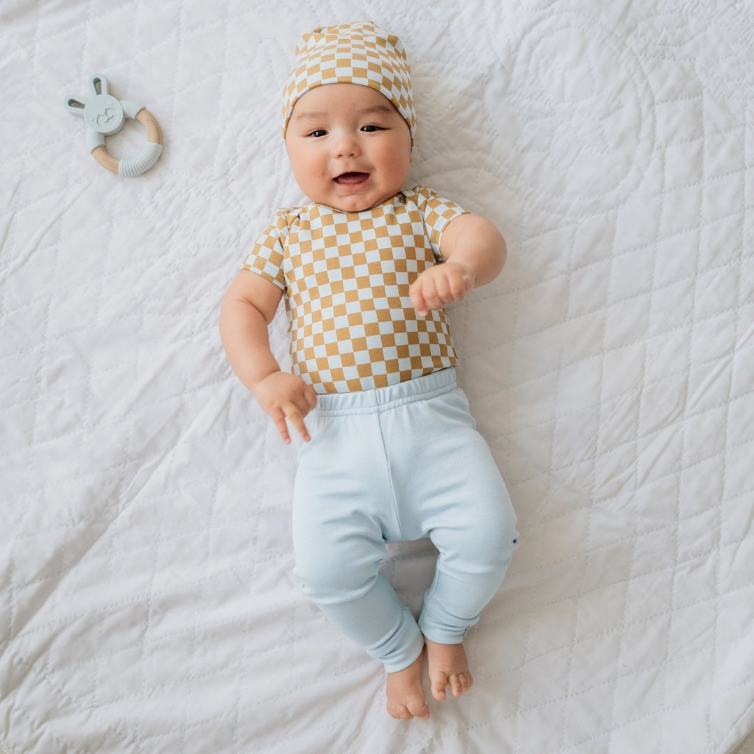Bamboo Baby Capsule Gift Box - Blue Checkers & Powder Blue