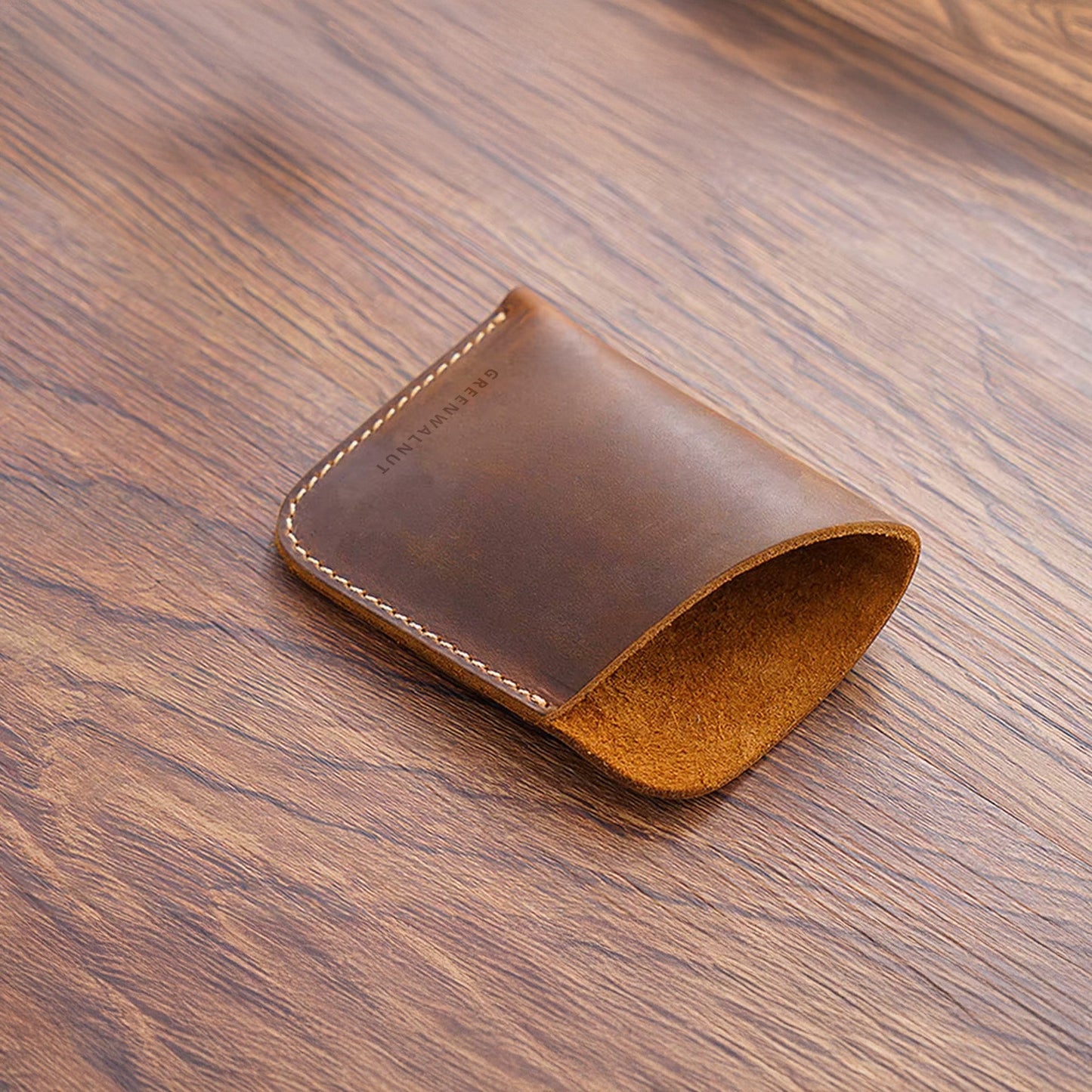 Minimalist Pure Leather Card Holder | Slim Handmade Leather Wallet