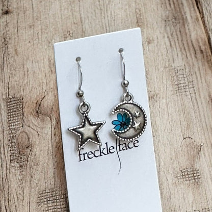 Mixed Moon & Star Earrings