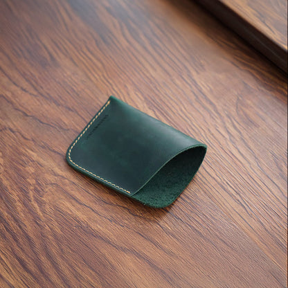 Minimalist Pure Leather Card Holder | Slim Handmade Leather Wallet