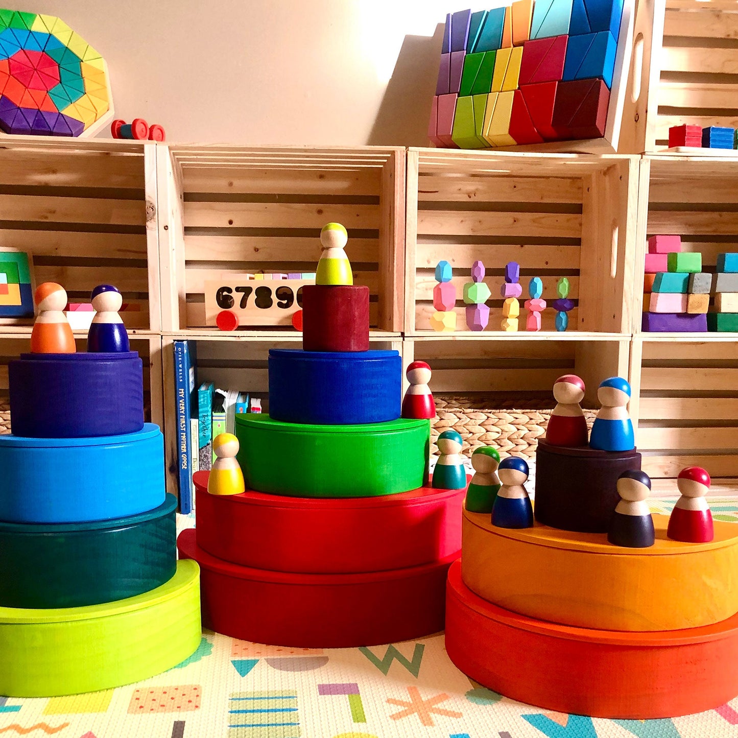 Large Rainbow Stacker Bundle - Rainbow Stacking toy