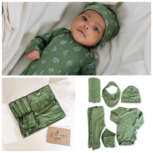 Bamboo Baby Capsule Gift Box - Sprig & Leaf Green