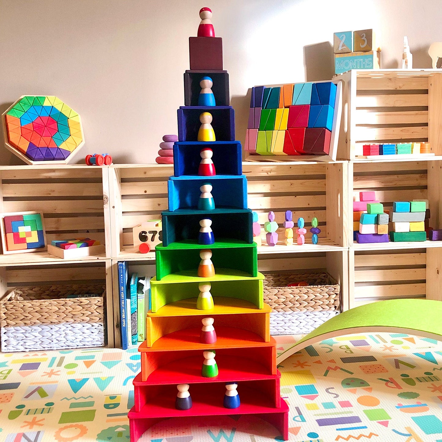 Large Rainbow Stacker Bundle - Rainbow Stacking toy