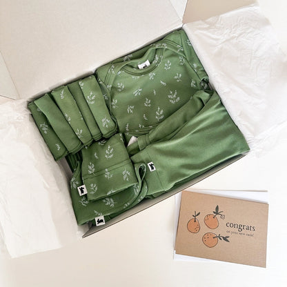 Bamboo Baby Capsule Gift Box - Sprig & Leaf Green