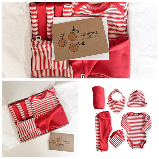 Bamboo Baby Capsule Gift Box - Berry Stripe & Berry