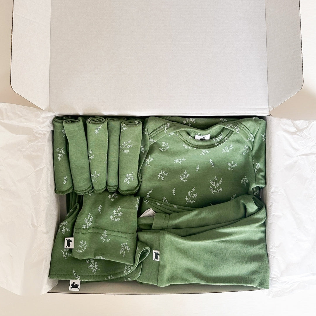 Bamboo Baby Capsule Gift Box - Sprig & Leaf Green