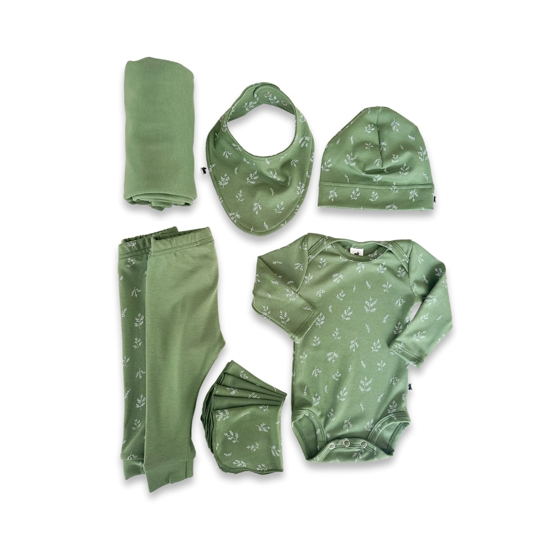 Bamboo Baby Capsule Gift Box - Sprig & Leaf Green