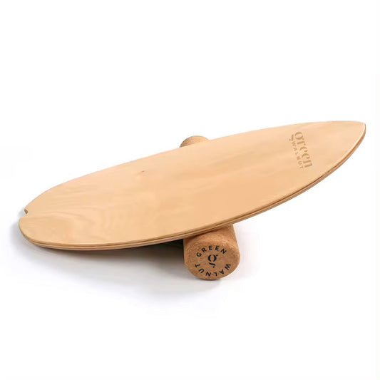 Wooden Balance Board | Surfing Balance Board with Cork Roller