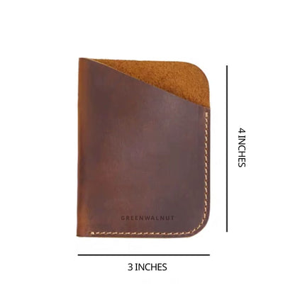 Minimalist Pure Leather Card Holder | Slim Handmade Leather Wallet