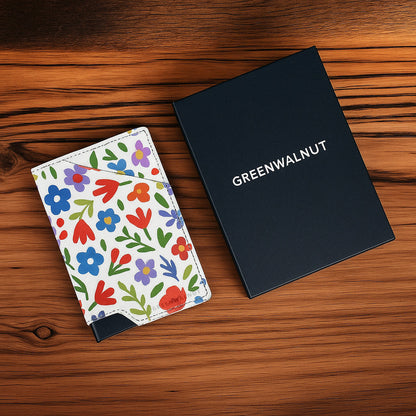 Slim Pop-Up Wallet | Floral Aluminium Wallet Card Holder | Rfid Blocking Minimalist Pop up Credit Card Holders