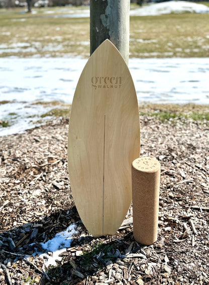 Wooden Balance Board | Surfing Balance Board with Cork Roller