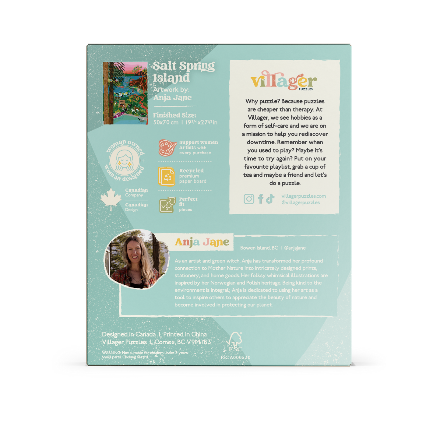 Salt Spring Island Swim | Eco-Friendly 1000-Piece Puzzle for Adults | Designed in Canada by Anja Jane | Best Rated Finds