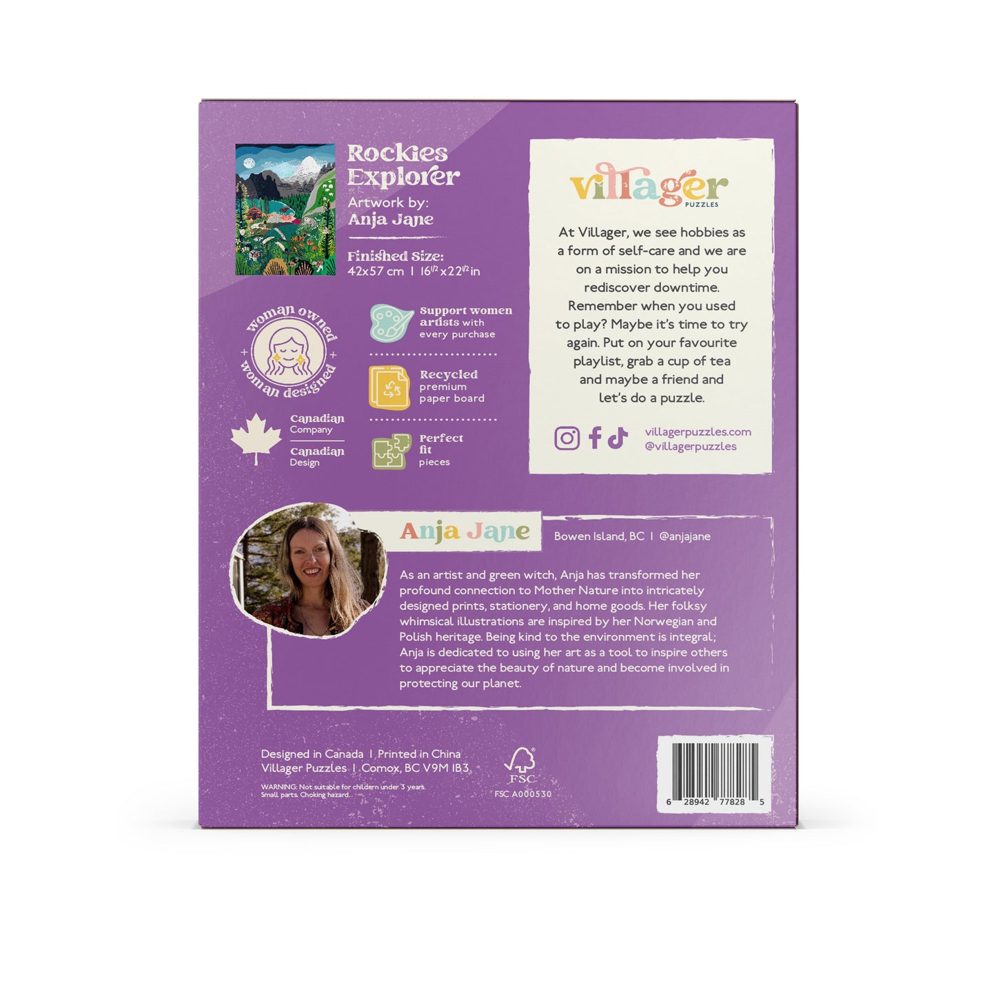 Rockies Explorer | Eco-Friendly 500-Piece Puzzle for Adults | Designed in Canada by Anja Jane | Best Rated Finds