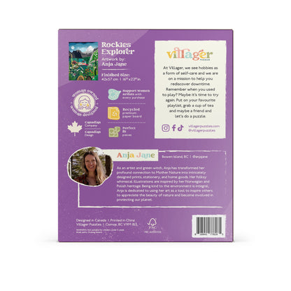 Rockies Explorer | Eco-Friendly 500-Piece Puzzle for Adults | Designed in Canada by Anja Jane | Best Rated Finds