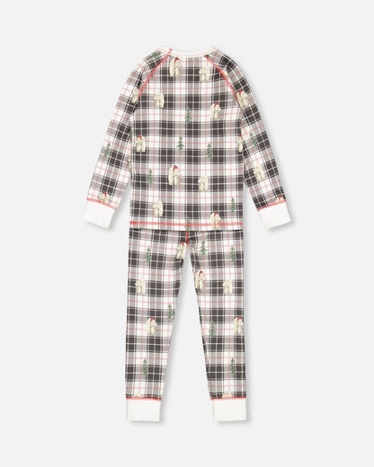 Organic Cotton Kids Christmas Family Two Piece Printed Polar Bear Pajama Set