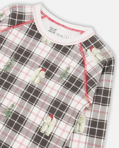 Organic Cotton Kids Christmas Family Two Piece Printed Polar Bear Pajama Set