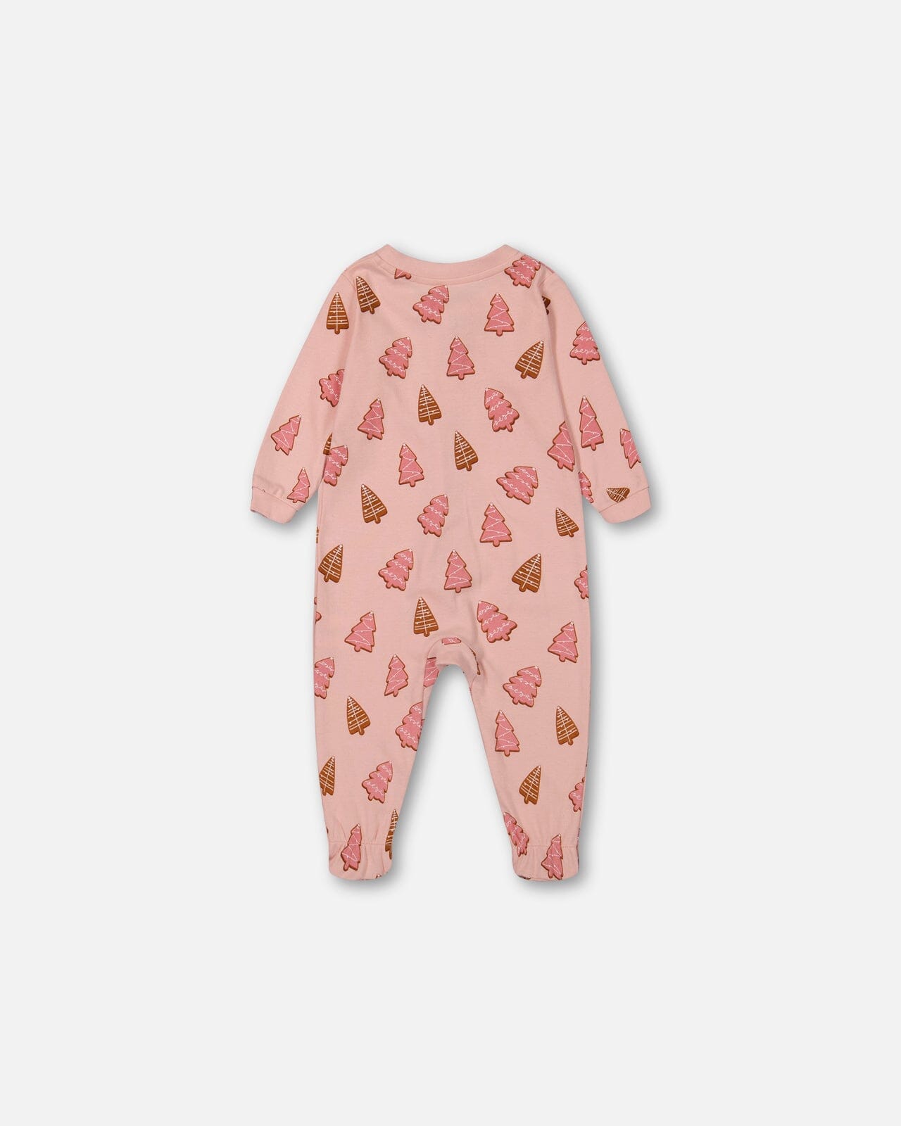 Organic Cotton One Piece Pajama Pink Christmas Cookies