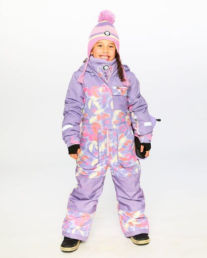 One-Piece Discover Snowsuit Lilac Retro Flower Print