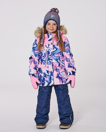 Two-Piece Discover Snowsuit With Printed Jacket Navy Blue