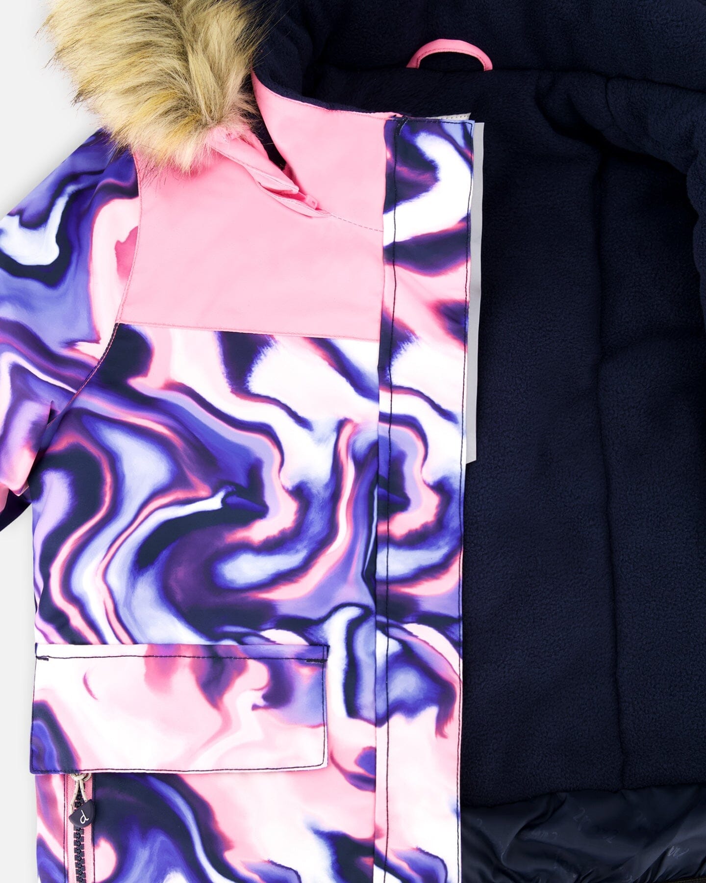 Two-Piece Discover Snowsuit With Printed Jacket Navy Blue