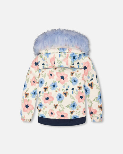 Two-Piece Discover Snowsuit With Printed Jacket Light Blue