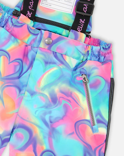 Two-Piece Play Snowsuit Rainbow Heart Print