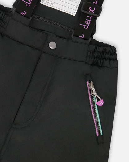 Two-Piece Play Snowsuit Black With Multicolor Print Jacket