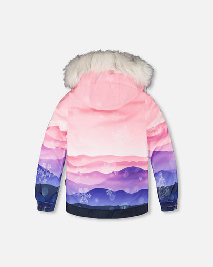 Two-Piece Play Snowsuit With Printed Jacket Navy Blue