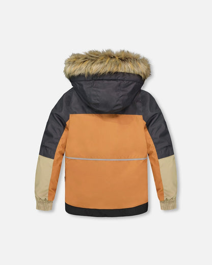 Two-Piece Play Snowsuit With Colorblocked Jacket Black