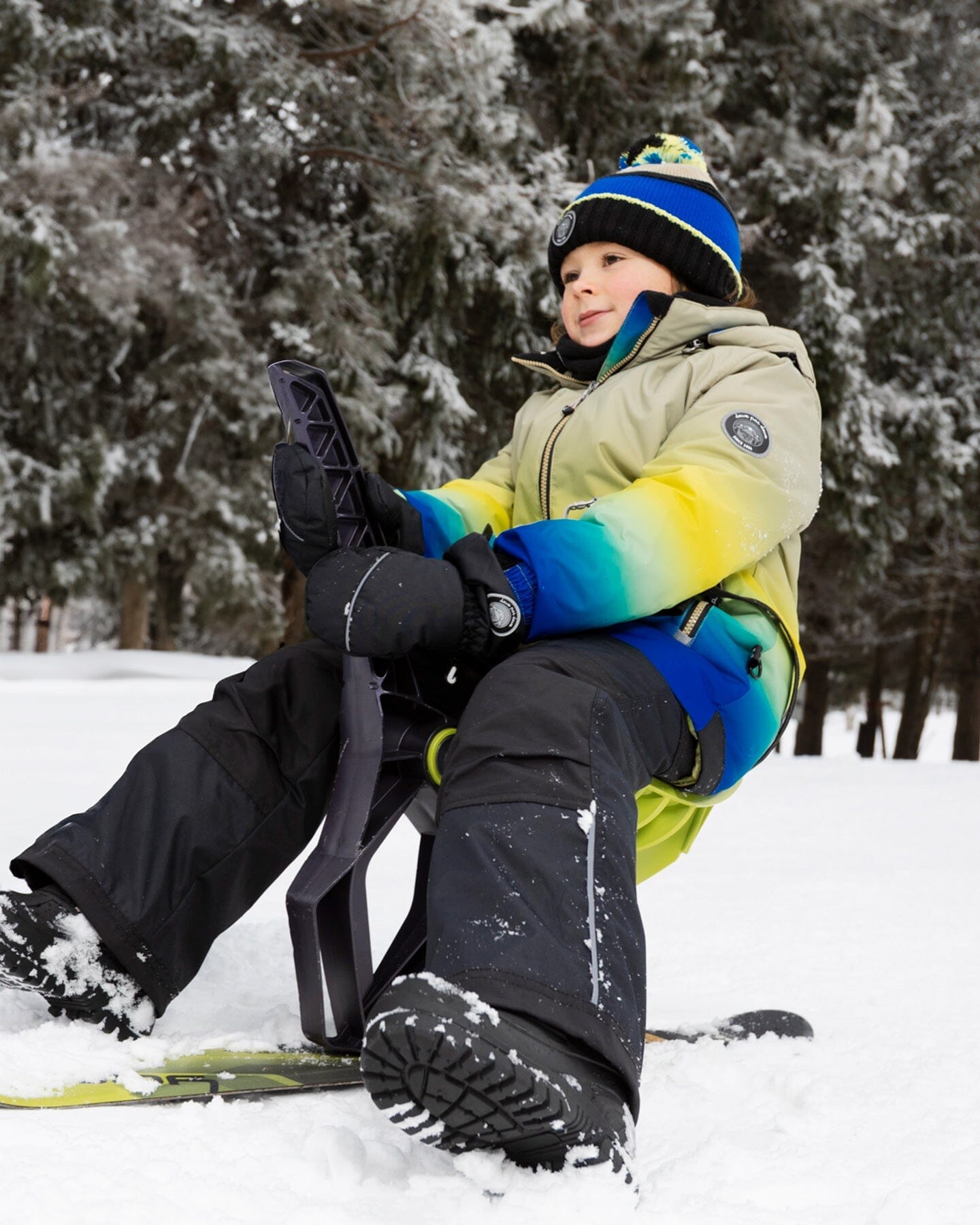 Two-Piece Play Snowsuit With Gradient Jacket Black