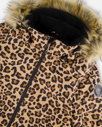 Two-Piece Play Snowsuit With Animal Print Jacket Black
