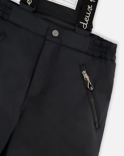 Two-Piece Play Snowsuit With Animal Print Jacket Black